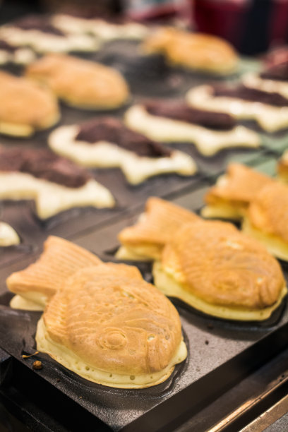 Taiyaki。日本休闲街头小吃。图片下载