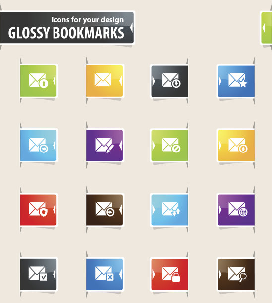 邮件和信封书签图标图片下载