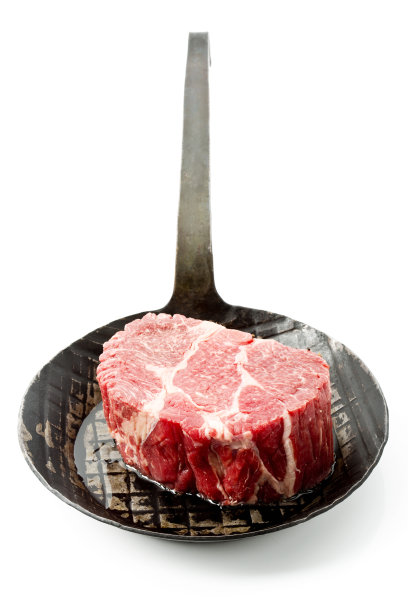 平底锅里的牛排图片下载