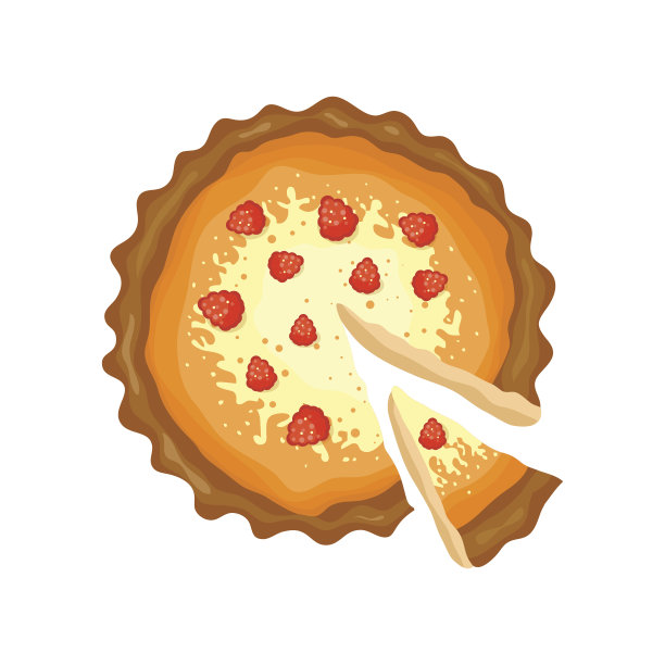 自制有机派甜点矢量插图素材图片