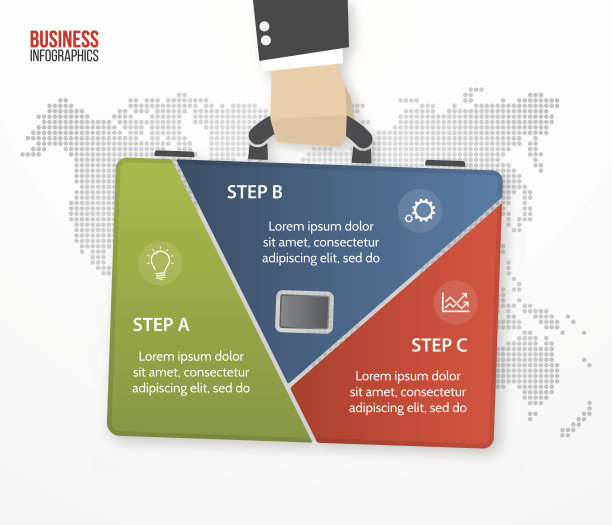 矢量公文包信息图与商人手提包图片下载