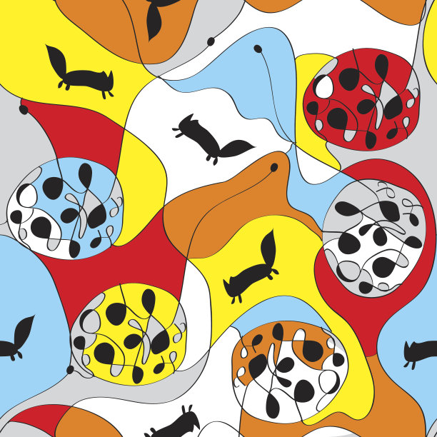 无缝异想天开的模式与狐狸图片下载