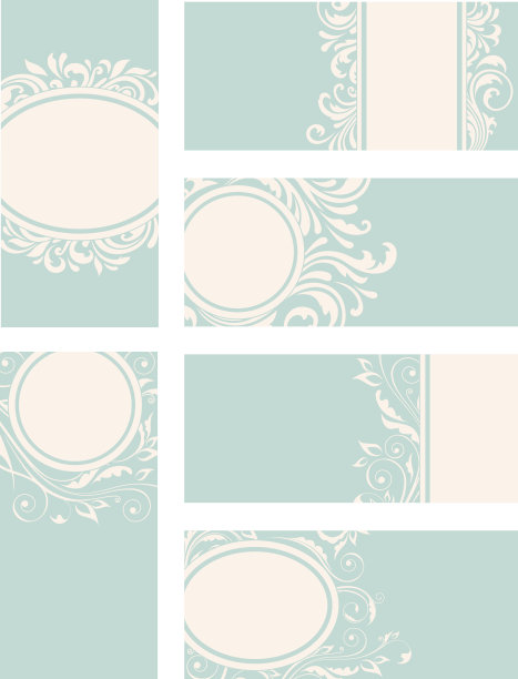 蓝色复古装饰卡片图片下载