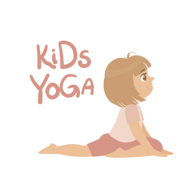 和孩子们摆瑜伽姿势的女孩图片下载