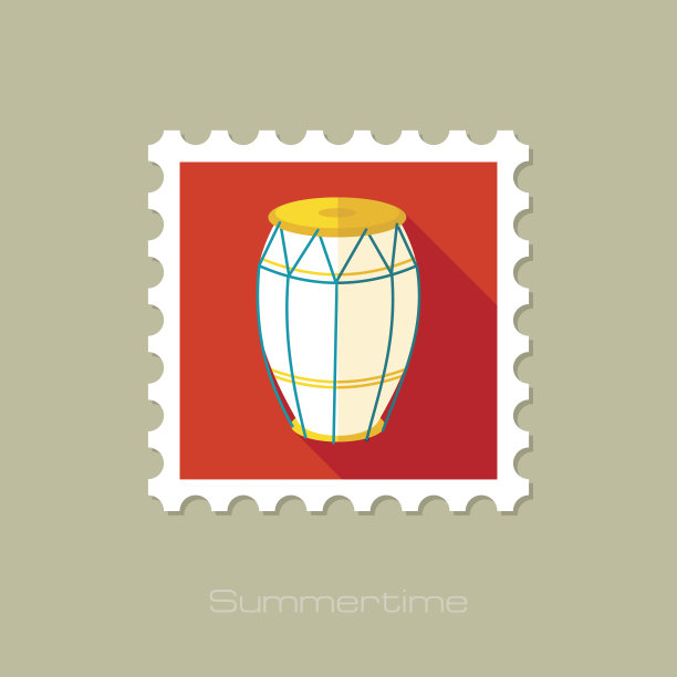 鼓扁邮票有长影子图片下载