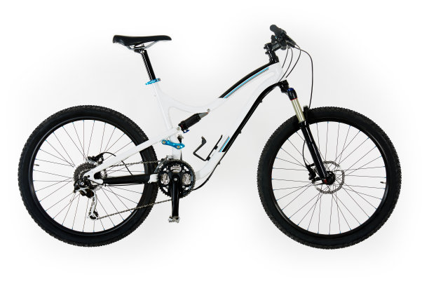 山地自行车在白色的背景图片下载