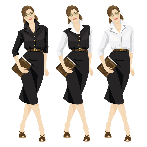 图书管理员或教师穿着正装，戴着眼镜图片下载