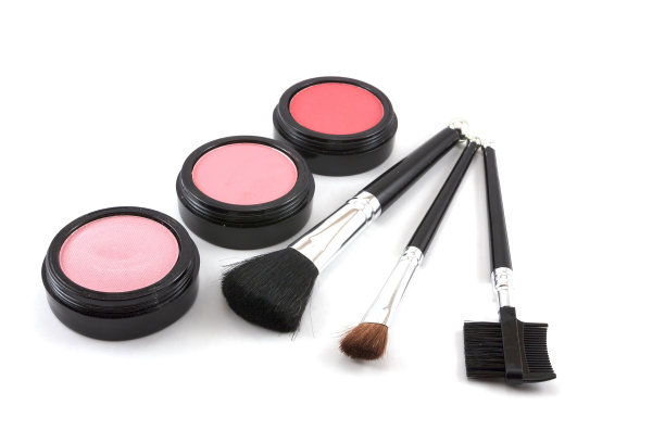 化妆设置在白色的背景图片下载