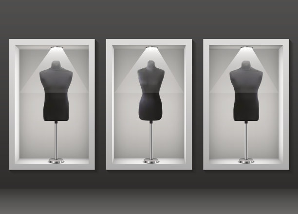 男士人体模型矢量插画图片下载