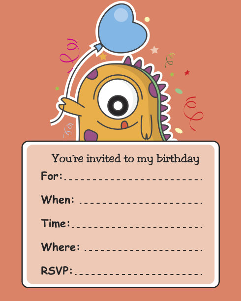 怪物生日贺卡图片下载