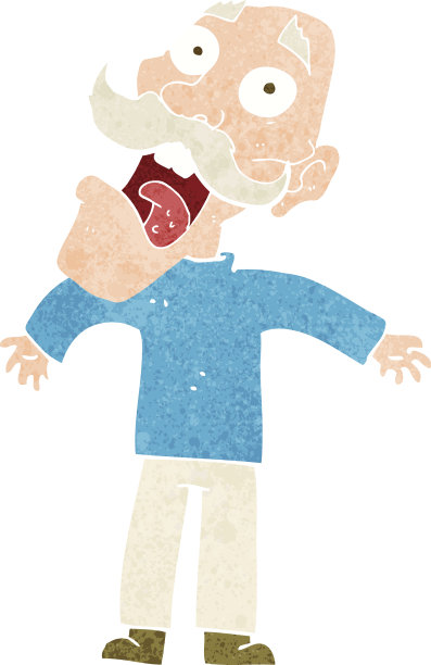 卡通惊吓老人图片下载