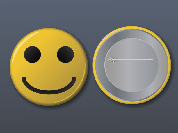 微笑针，黄色的灰色背景图片下载