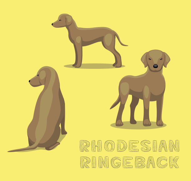狗罗得西亚Ringeback卡通矢量插图图片下载