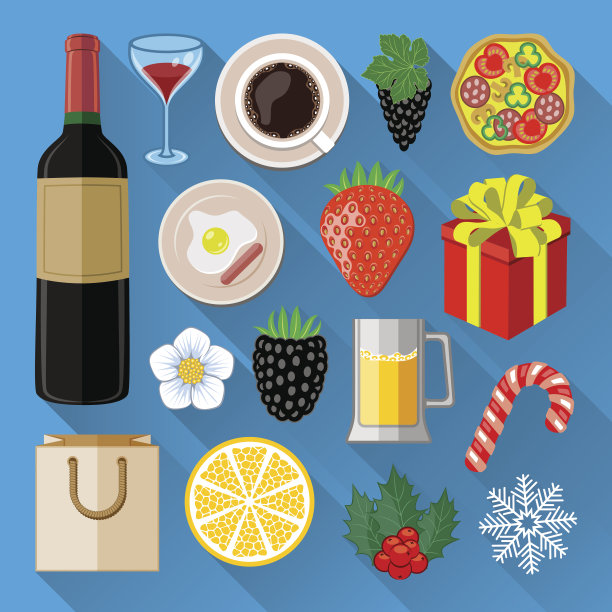 食物和饮料图标设置图片下载