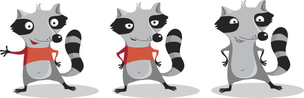 浣熊卡通。图片下载