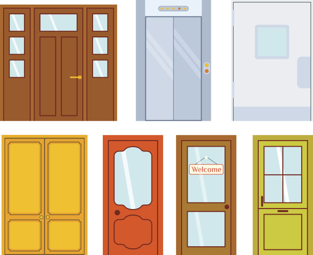 门隔离矢量插图。图片下载