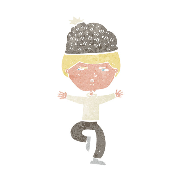 戴冬季帽的卡通男人图片下载