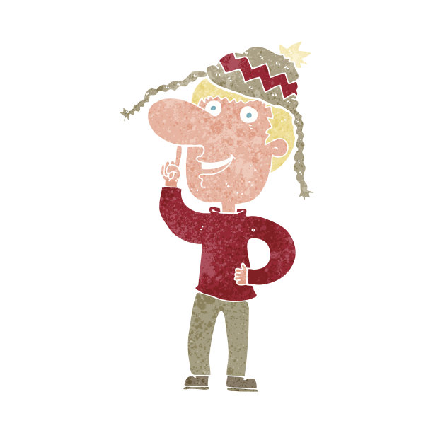 戴帽子的卡通男人有了主意图片下载