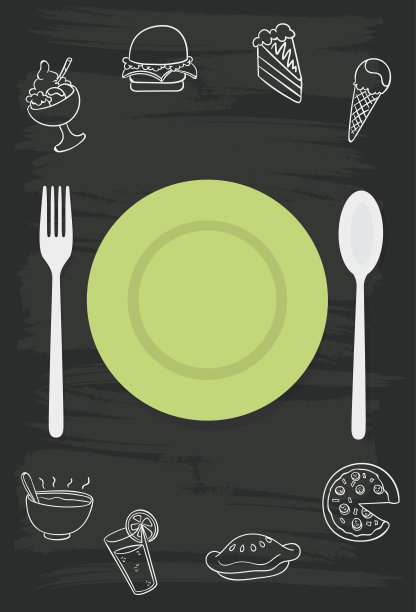 黑板上的食物和饮料概念图片下载