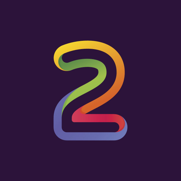 第二个图标由五颜六色的霓虹线组成。图片下载