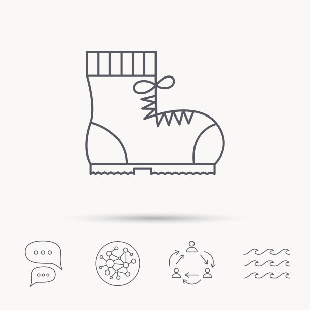 启动图标。徒步或工作鞋标志。图片下载