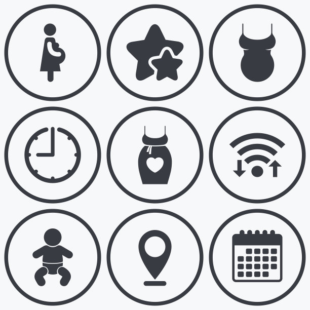 孕妇图标。婴儿，怀孕，衣服。图片下载