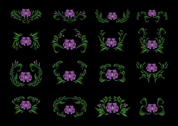 复古风格的美丽花朵。图片下载