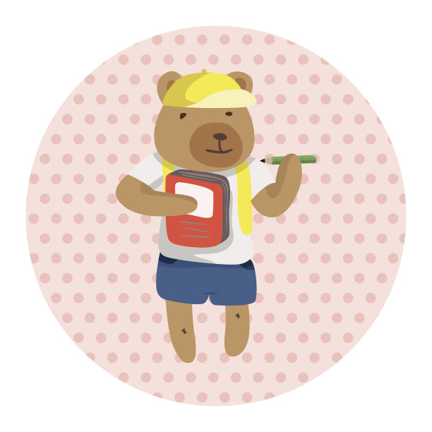 动物上学卡通主题元素图片下载