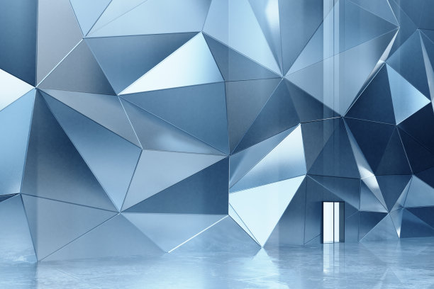 抽象的金属墙与混凝土地板图片下载