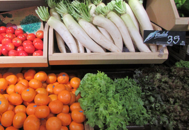 亚洲的高档蔬菜摊图片下载