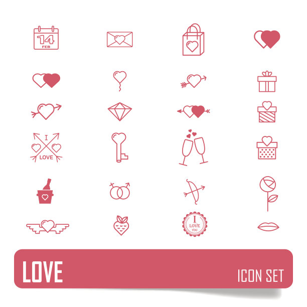 情人节图标集图片下载