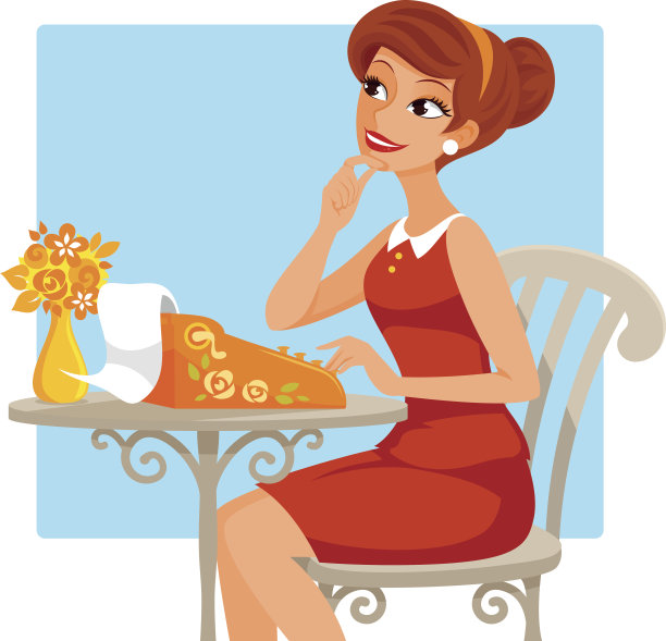 用打字机的女人图片下载