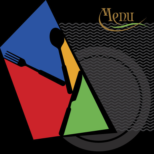 带餐具的菜单卡模板插图图片下载