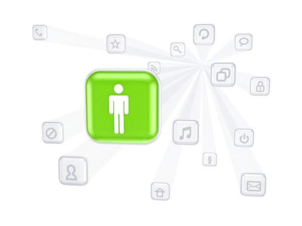 其他图标之间的联系人图标。图片下载