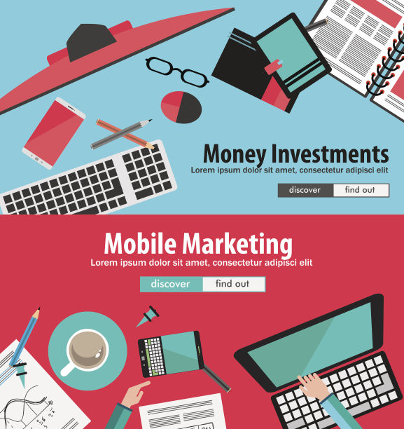 平面设计概念的业务计划和人员素材图片