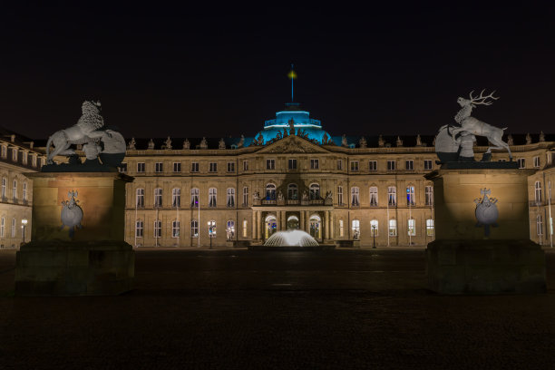 蓝色时刻的斯图加特图片下载