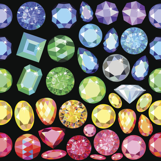 无缝散落的宝石，水钻的边界图片下载