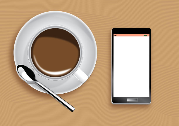 咖啡杯和手机图片下载