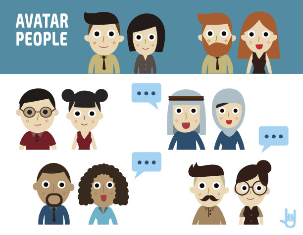 人物扁平图标设计图片下载