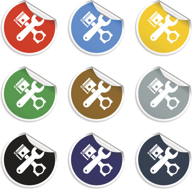 工具和活塞图标。服务辛博尔。修复轻率。图片下载