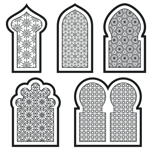 阿拉伯或伊斯兰风格窗户矢量素材图片下载