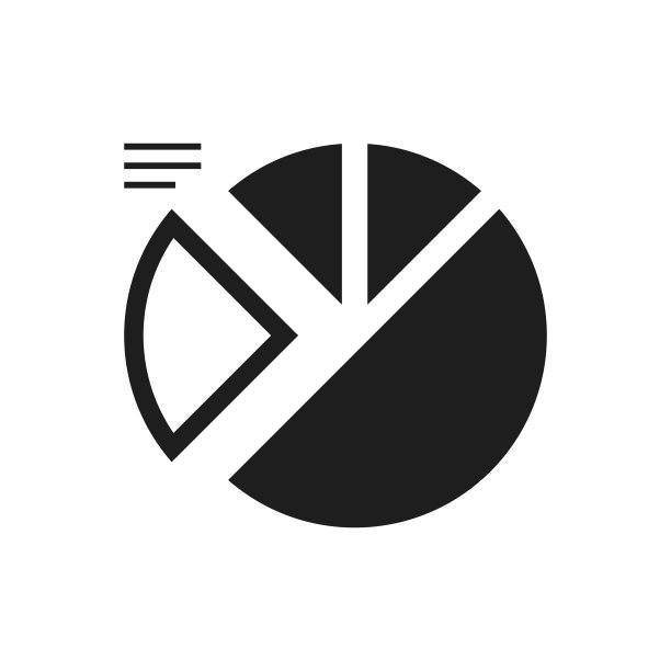 饼图图标上的白色背景。-单系列图片下载