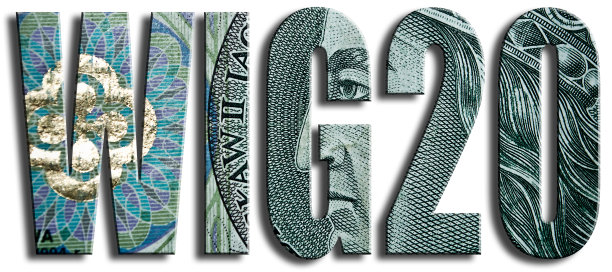 华沙股票指数前20名公司的缩写。图片下载