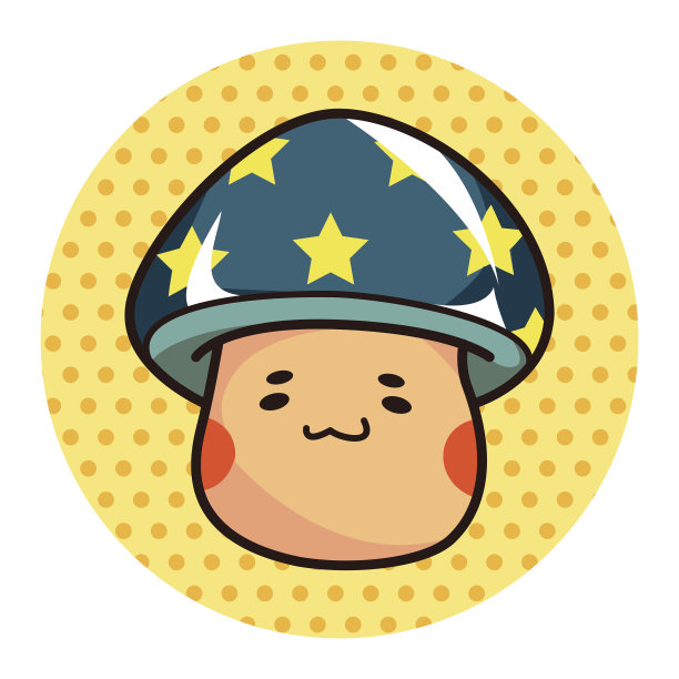 蘑菇卡通主题元素向量，eps图片下载