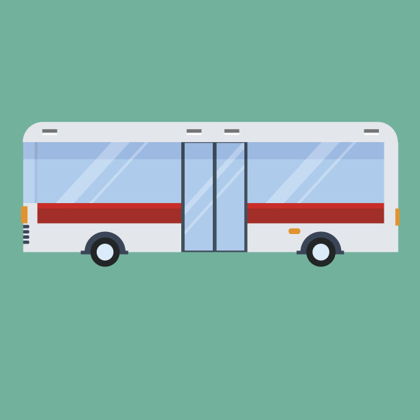 公共汽车平面插图图片下载