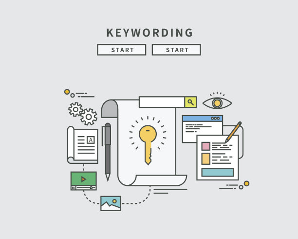 简洁简洁的线条平面设计关键词图片下载