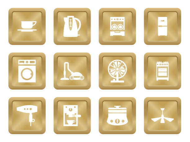 按钮剪影家用设备图标图片下载