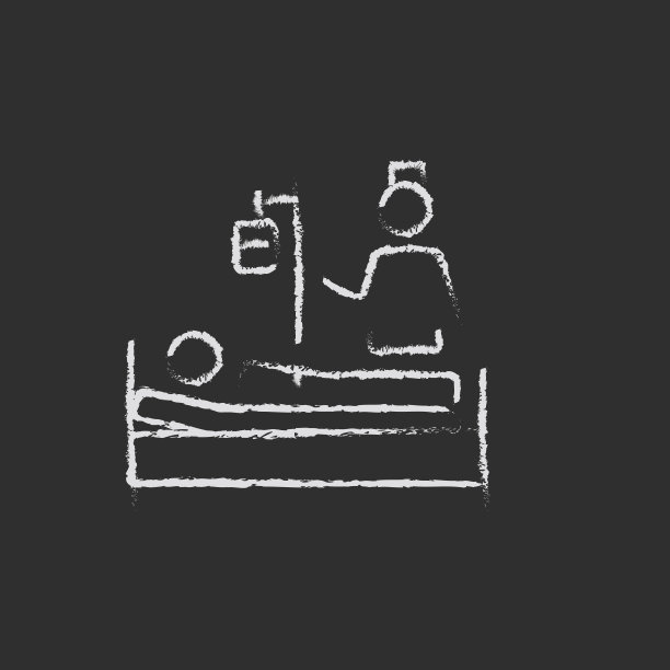 护士用粉笔画的病人图标图片下载