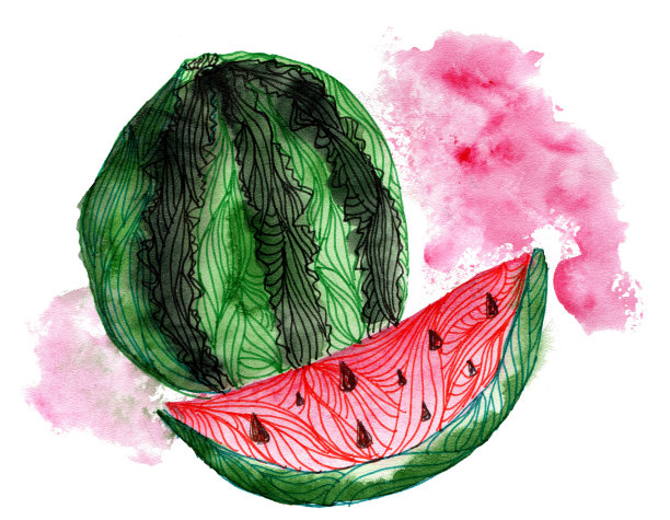 水彩西瓜图片下载