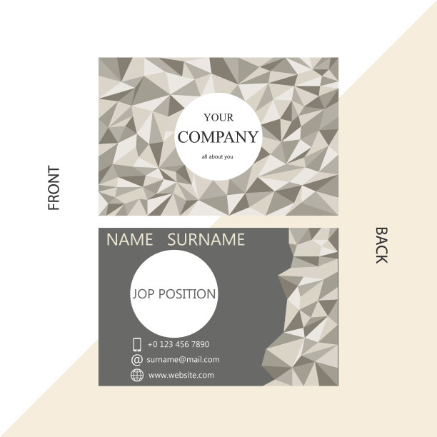 名片，名片模板，几何图形矢量设计可编辑图片下载